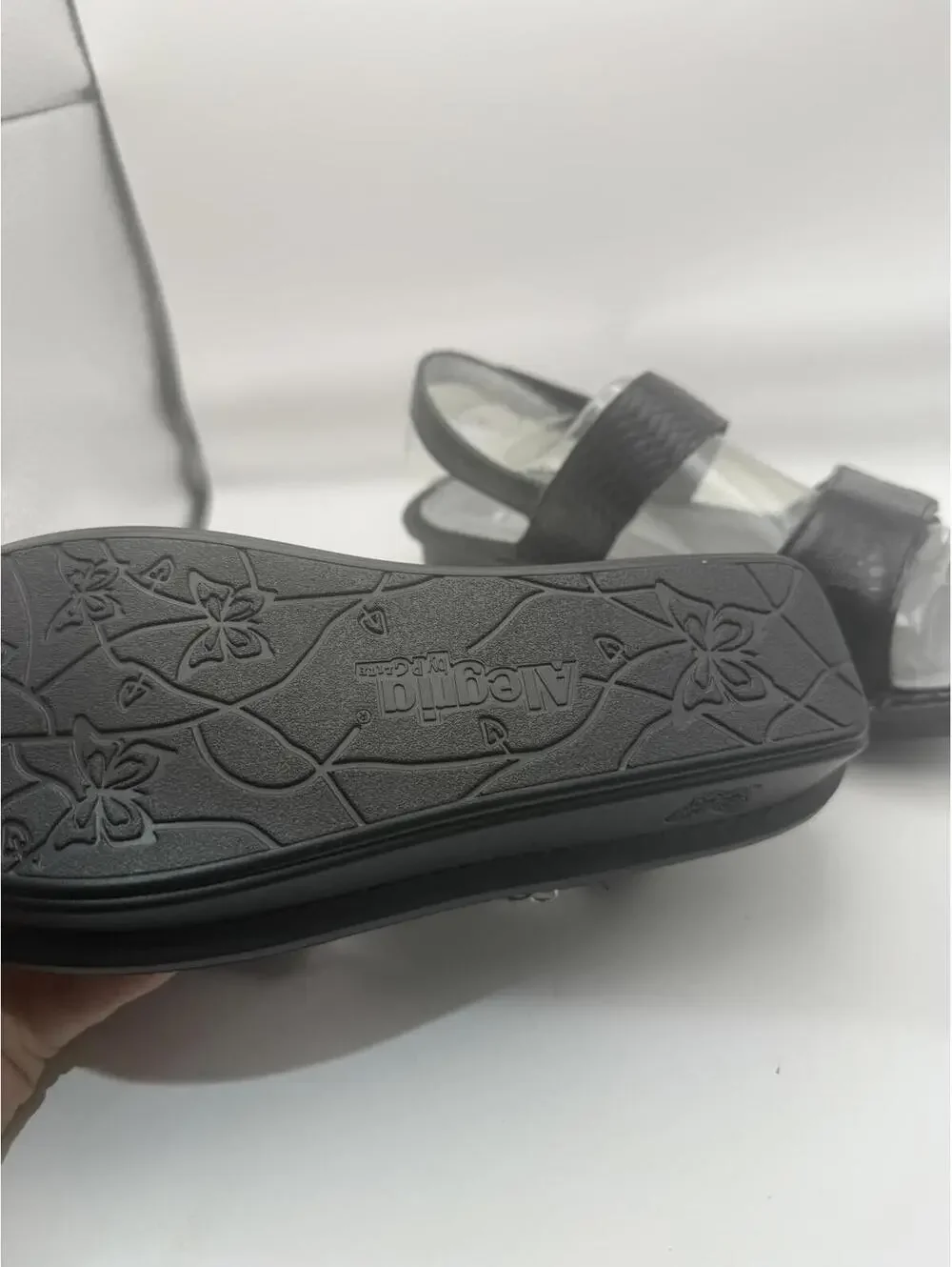 Alegria Black Leather Women's Sandals with Adjustable Straps Size 5 Eu 35